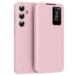 Husă cu clapetă pentru Samsung Galaxy A55 5G, Smart View Wallet, roz