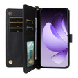 Carcasă cu clapetă pentru Oppo Reno 13 Pro 5G, Crossbody Leather Wallet, negru