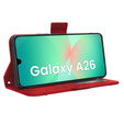 Cu clapetă pentru Samsung Galaxy A26, Card Slot, roșu