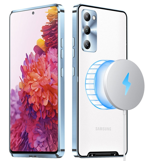 Carcasă de protecție pentru camera foto pentru Samsung Galaxy S20 FE, CamShield MagSafe, transparent / albastru