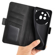 Cu clapetă pentru Nothing Phone 3a Pro, Leather Wallet, negru