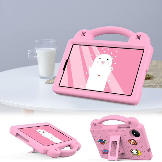 Husă pentru copii pentru Xiaomi Redmi Pad SE 8.7", Cute Patterns, cu suport, roz