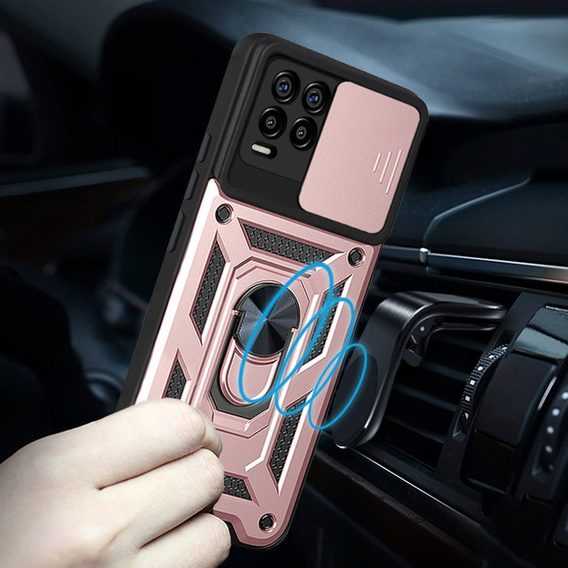 Husă blindată pentru Realme 8 / 8 Pro, CamShield Slide, roz rose gold