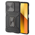 Carcasă blindată pentru Xiaomi Redmi Note 13 5G, CamShield Slide, negru + sticlă călită 9H