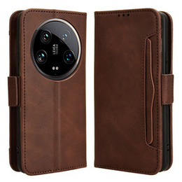 Cu clapetă pentru Xiaomi 14 Ultra, Card Slot, maro