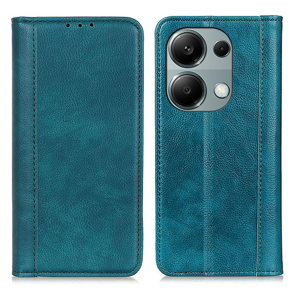 Huse pentru Xiaomi Redmi Note 13 Pro 4G, Wallet Litchi Leather, verde