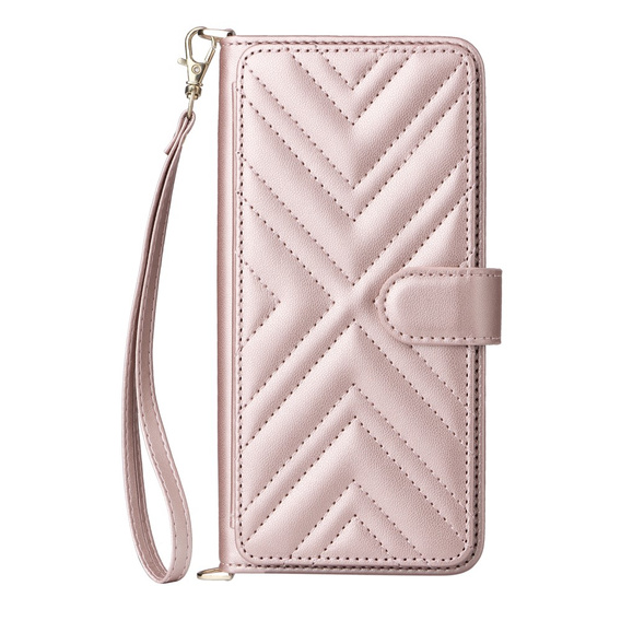 Carcasă cu clapetă pentru Xiaomi Poco F7 Ultra, Crossbody Leather Wallet, roz