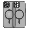 Husă pentru iPhone 16 Pro, pentru MagSafe, ERBORD Matt Case, gri + sticlă pentru ecran