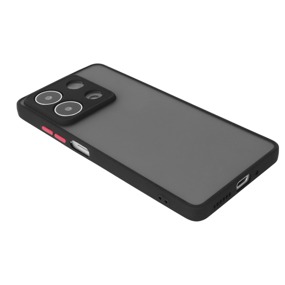 Carcasă din silicon pentru Xiaomi Redmi Note 13 5G, cu protecție pentru camera foto, transparent / negru + sticlă călită 9H