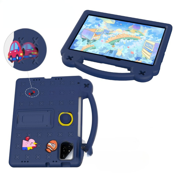Husă pentru copii pentru Xiaomi Pad 7 / 7 Pro, Cute Patterns, cu suport, albastru închis