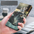 Cu clapetă pentru Oppo A17, Wallet, Cat & Tiger