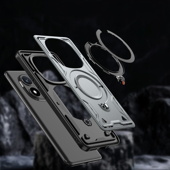 Carcasă pentru Xiaomi Redmi Note 14 Pro 5G /  Poco X7 5G, Military MagSafe, gri + 9H Glass