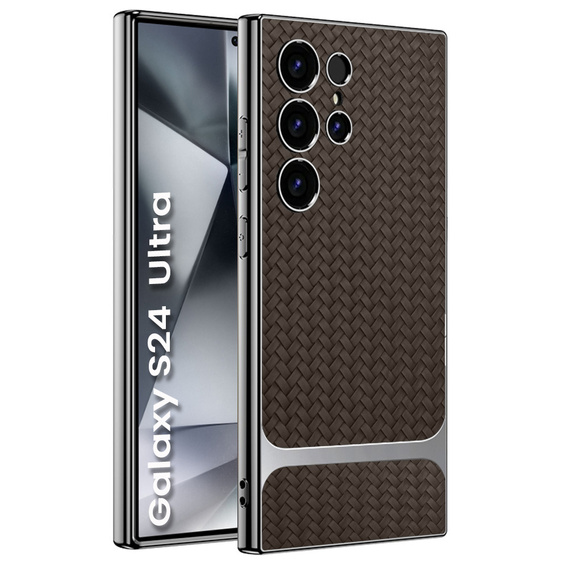 Huse pentru Samsung Galaxy S24 Ultra, GKK Woven Leather, cafea