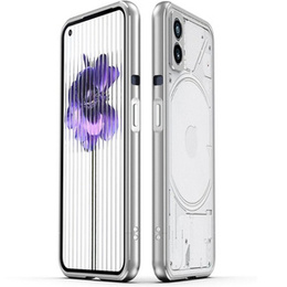 Husa pentru Nothing Phone 2a, Armor Bumper, cu capac pentru obiectiv, de argint
