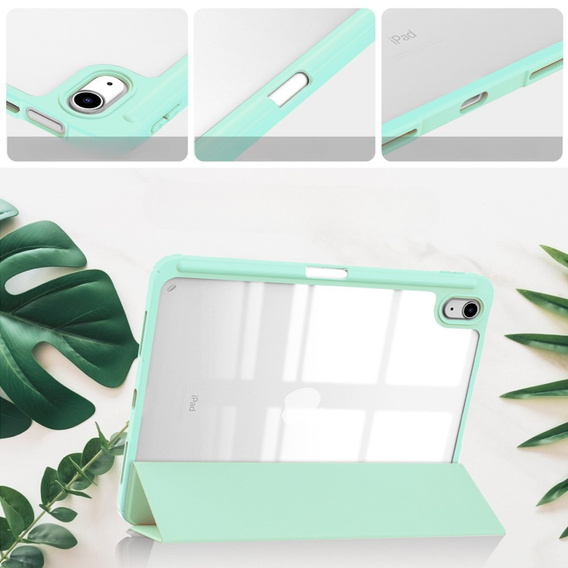 Husă pentru iPad 10.9 2022 10 Gen, Smartcase Hybrid, cu spațiu pentru stylus, verde