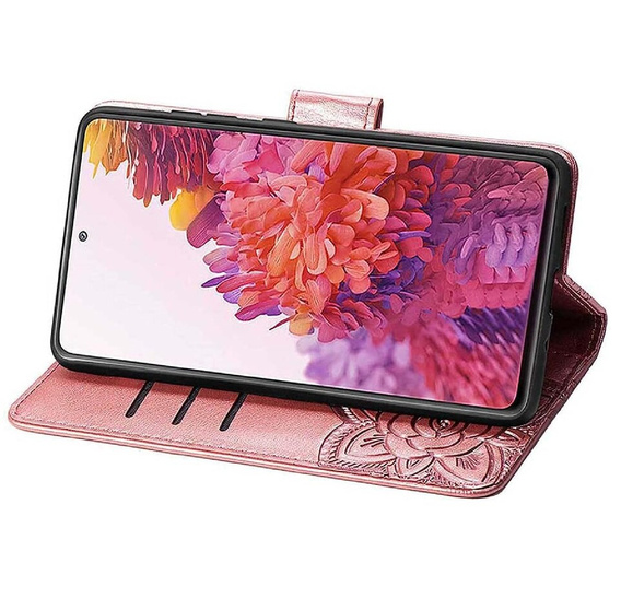 Cu clapetă pentru Realme Note 50, Butterfly, roz rose gold