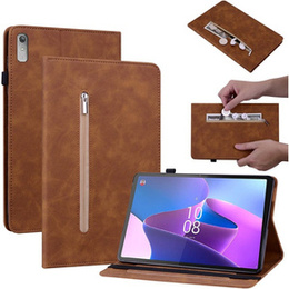 Huse pentru Lenovo Tab P11 Gen 2, Wallet Pen Slot, maro