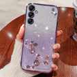 Husă pentru Samsung Galaxy S24, Glitter Flower, violet