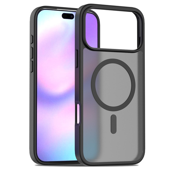 Carcasă Matt pentru iPhone 17 Pro Max, pentru MagSafe, negru translucid