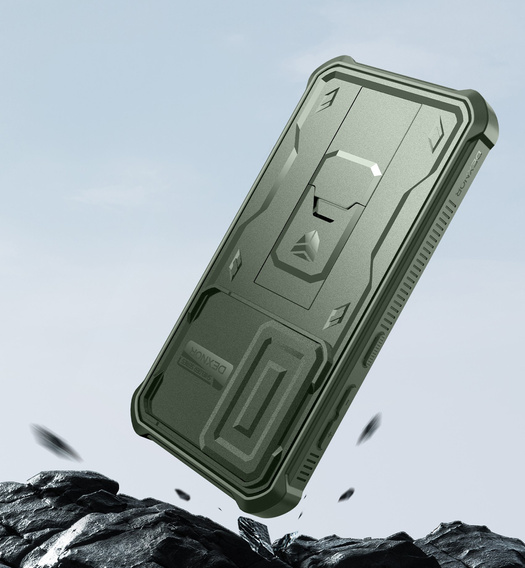 Husă blindată pentru Samsung Galaxy S24, Dexnor Full Body (Two Frames), verde