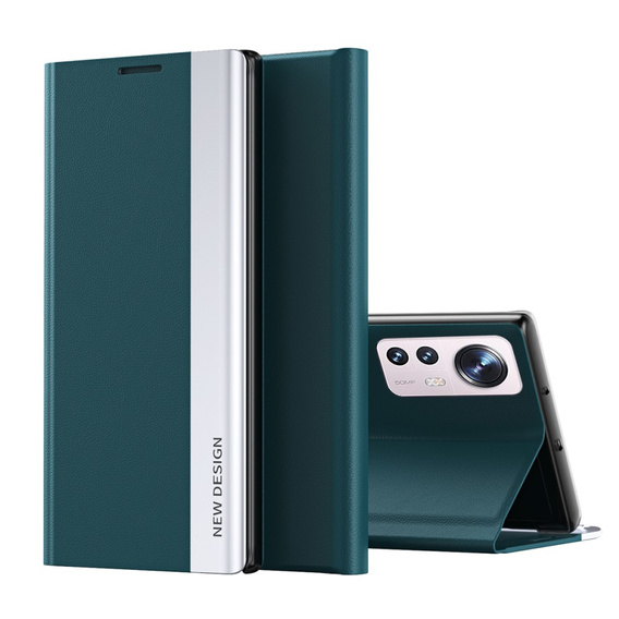 Cu clapetă pentru Xiaomi 12 / 12X, Side Magnetic, verde
