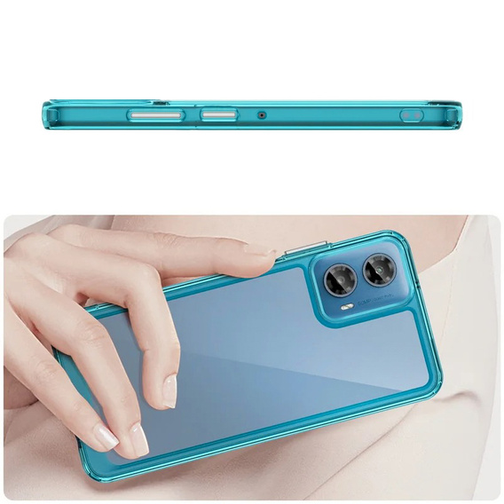 Huse pentru Motorola Edge 50 Fusion 5G, Fusion Hybrid, transparent / albastru