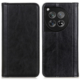 Huse pentru OnePlus 12 5G, Wallet Litchi Leather, negru