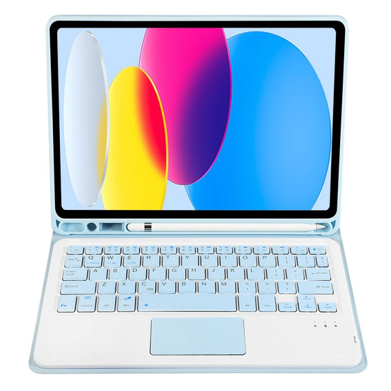 Carcasă + tastatură iPad 10.9 2022 10 Gen, TouchPad Pen Slot, albastru
