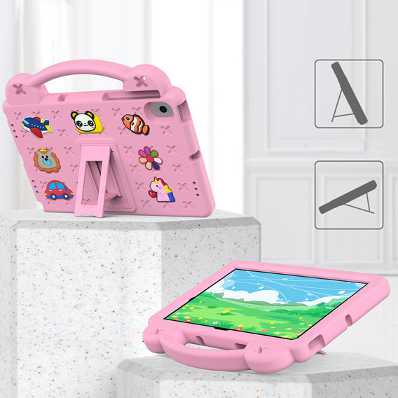 Husă pentru copii pentru Samsung Tab A8 10.5 X200 / X205, Cute Patterns, cu suport, roz