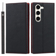 Husă din piele pentru Samsung Galaxy S23, ERBORD Grain Leather, negru