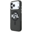 Husă MagSafe Karl Lagerfeld IML Glitter Karl & Choupette Sketch Logo pentru iPhone 17 Pro Max