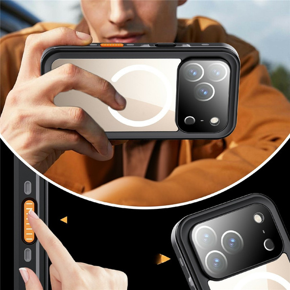 Husă impermeabilă REDPEPPER pentru iPhone 17 Pro, negru