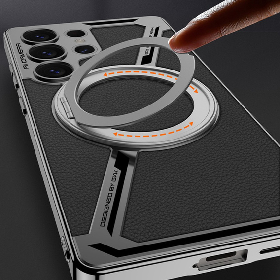 Husă pentru Samsung Galaxy S25 Ultra, GKK Kickstand Ring, pentru MagSafe, negru
