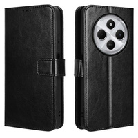 Cu clapetă pentru Xiaomi Redmi 14C / Xiaomi Poco C75, Crazy Horse Wallet, negru