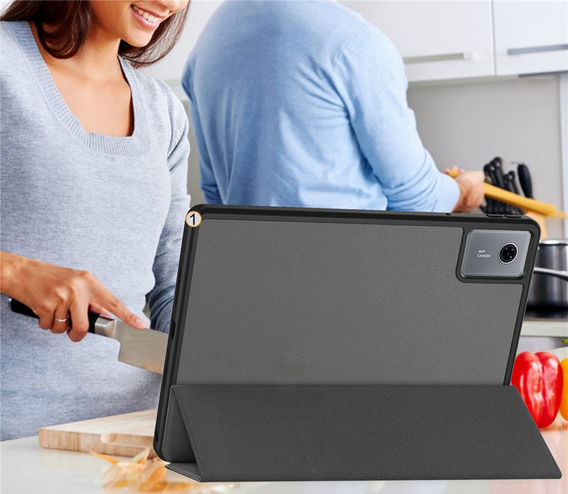 Husă pentru Lenovo Idea Tab 11" 2025 TB336FU TB336ZU, stand, Smartcase cu suport pentru stylus, gri