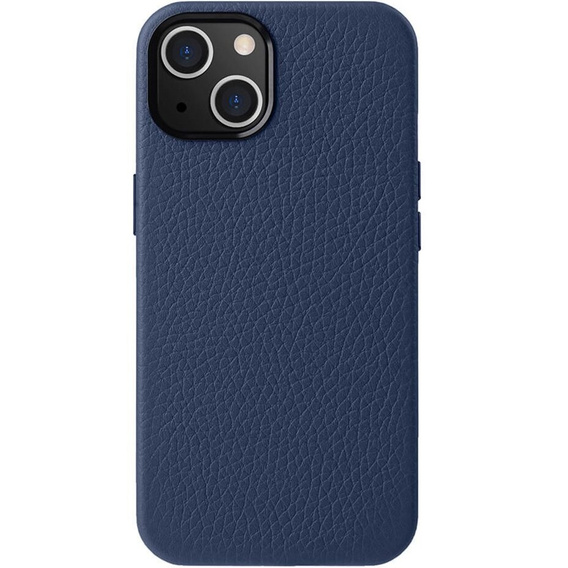Carcasă MELKCO pentru iPhone 15 Plus, din piele pentru MagSafe, albastru închis