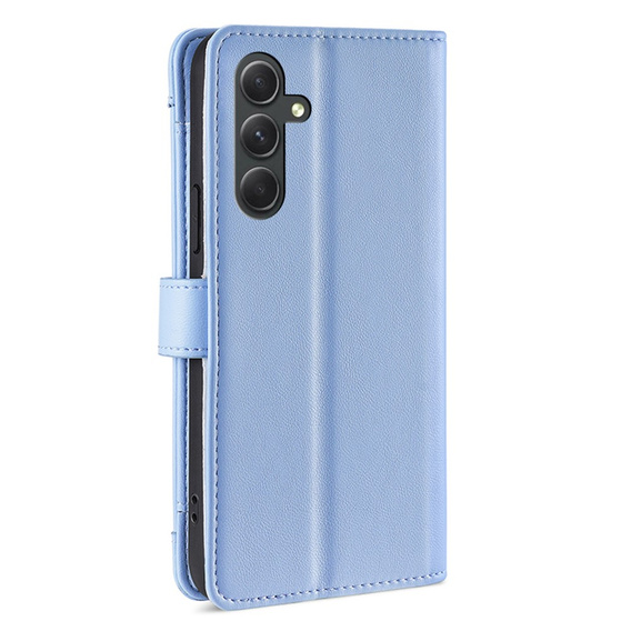 Cu clapetă pentru Samsung Galaxy A54 5G, Wallet Zipper Pocket, albastru
