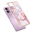 Carcasă de protecție pentru Motorola Moto G24 / G24 Power / G04, Marble Slim Case, roz