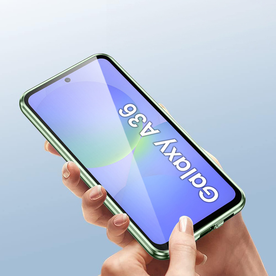 Husa pentru Samsung Galaxy A36, Magnetic Dual Glass, verde