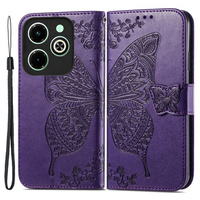 Cu clapetă pentru Infinix Hot 40i, Butterfly, violet