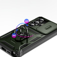 Husă pentru Samsung Galaxy S25 Ultra, KickStand Camera Lens, verde închis