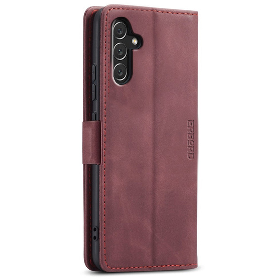 Husă pentru Samsung Galaxy A14 4G/5G, ERBORD Vintage, portofel cu clapetă, roșu