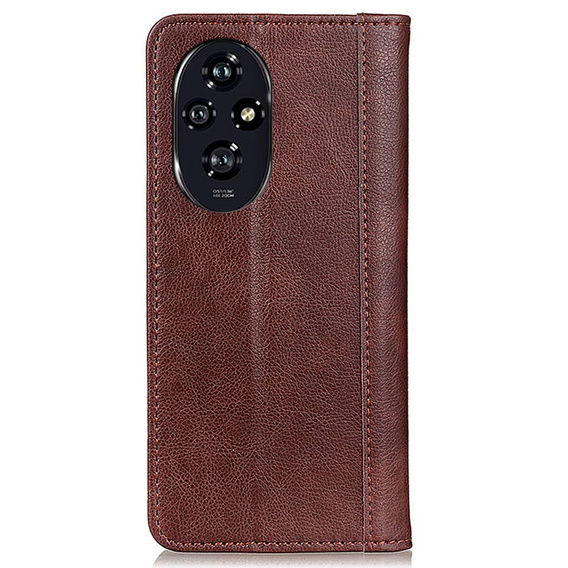 Husa cu clapetă pentru Honor 200 Pro 5G, Split Leather, maro