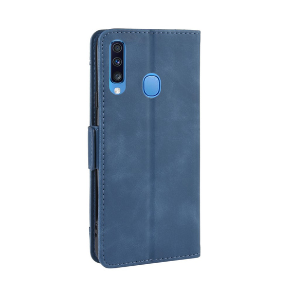 Cu clapetă pentru Samsung Galaxy A20s, Card Slot, albastru închis