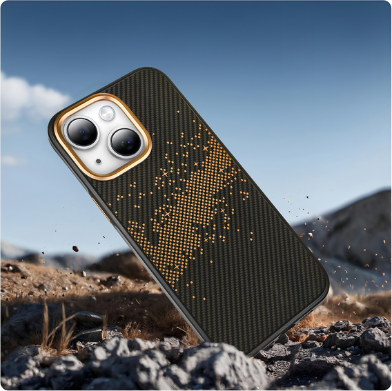 Husă pentru iPhone 15, Milky Way, de aur