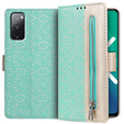 Carcasă cu clapetă pentru Samsung Galaxy S20 FE/5G, Wallet Pocket Zipper Lace, verde