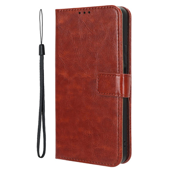 Cu clapetă pentru Xiaomi Redmi 14C / Xiaomi Poco C75, Crazy Horse Wallet, maro