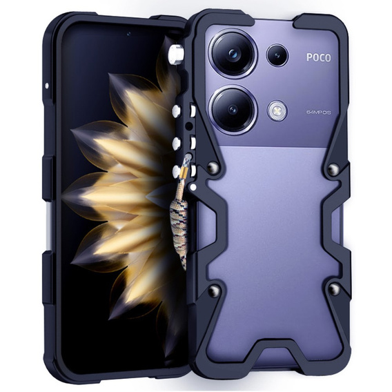 Husă pentru Xiaomi Redmi Note 13 Pro 4G / Xiaomi Redmi Note 14S / Xiaomi Poco M6 Pro 4G, Aluminium Alloy Bumper, negru