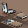 Husă pentru Samsung Galaxy Z Flip7 FE / Z Flip6, CASEME Litchi Leather, maro