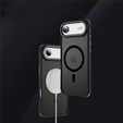 Carcasă Matt pentru iPhone Air, blindată, pentru MagSafe, fumurie cu margini negre